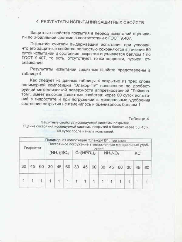 Элакор-ПУ. Оценка защитных свойств 8