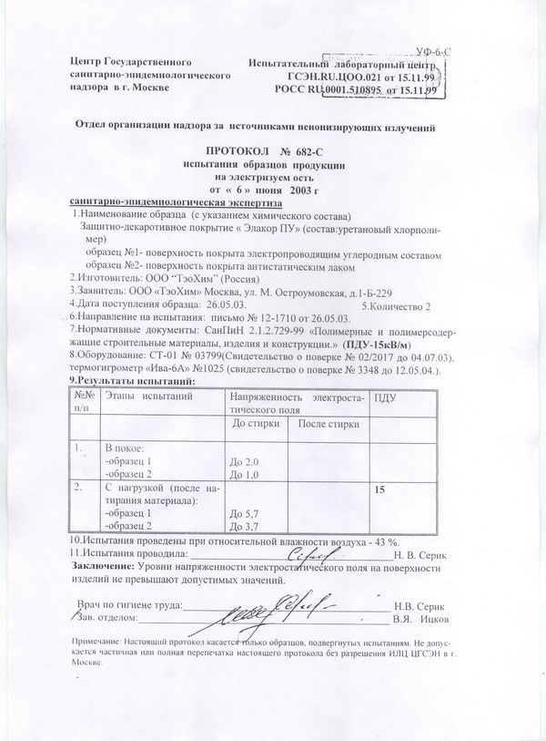 Уровень напряженности электростатического поля